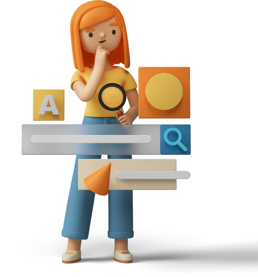 girl thinking web 3d