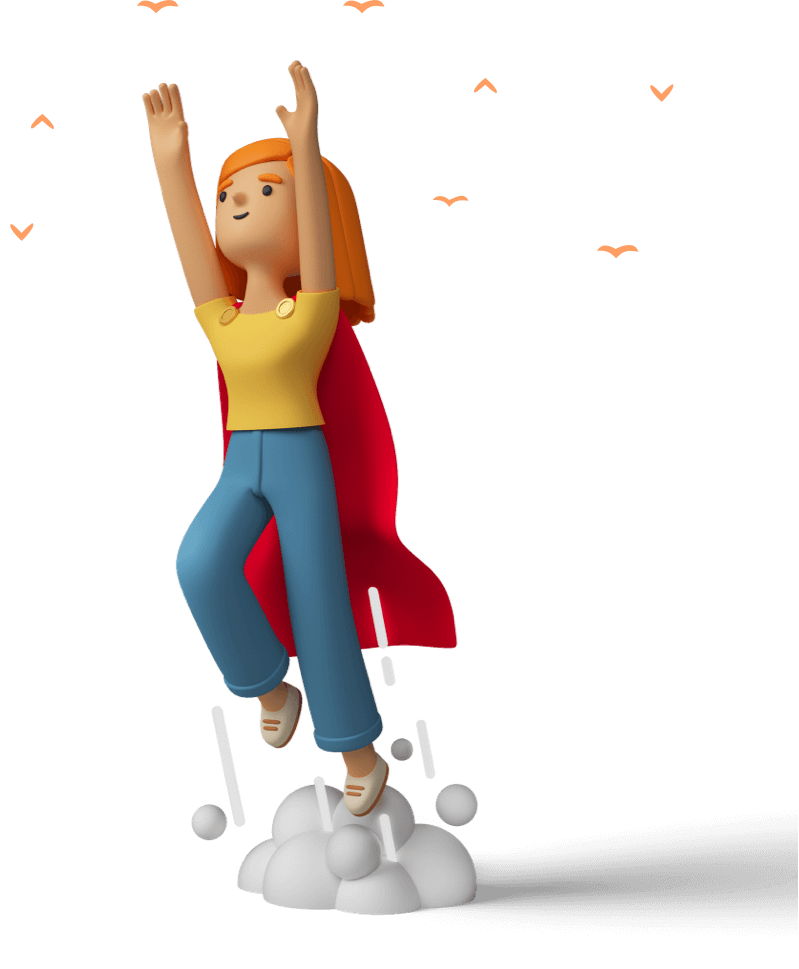 girl flying 3d design